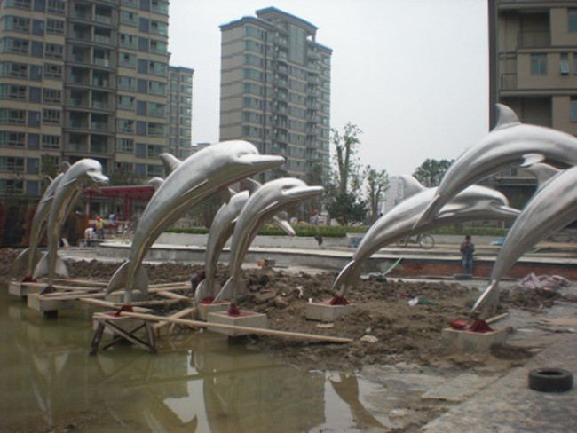 不锈钢雕塑海豚