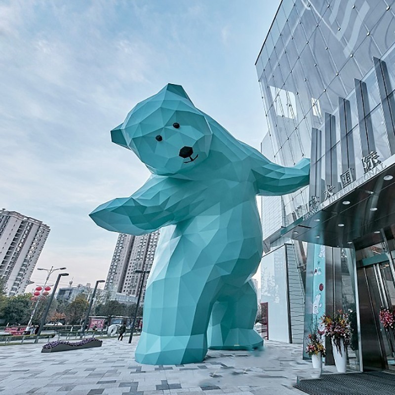 不銹鋼大型熊雕塑